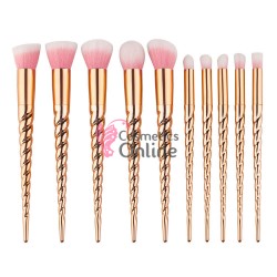 Pensule de Make-up 10 bucati Unicorn Rose Profesionale MKB20 - 92862